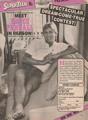 Bruce Penhall teen magazine pinup clipping couch barefoot jean shorts Superteen