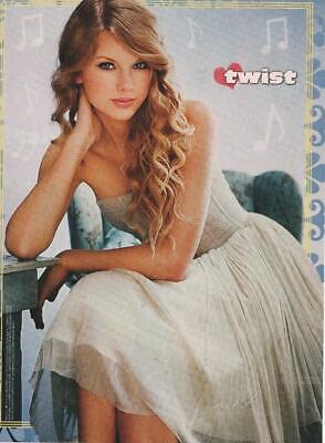 Taylor Swift Justin Bieber teen magazine pinup clipping Twist white dress pix