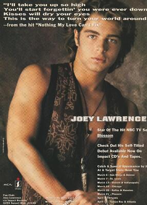 Joey Lawrence teen magazine pinup clipping open shirt album add pix Teen Beat