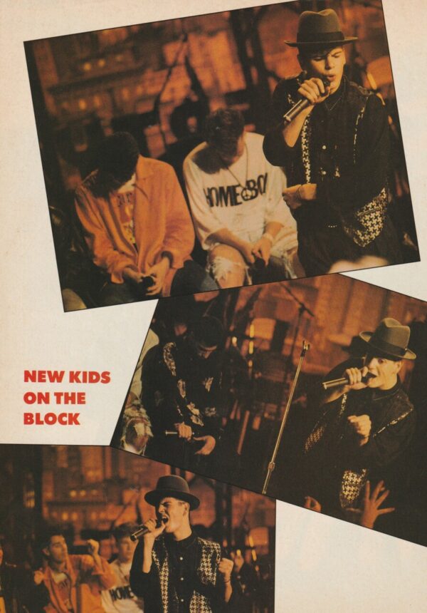 New Kids on the block teen magazine pinup Teen Machine black hats