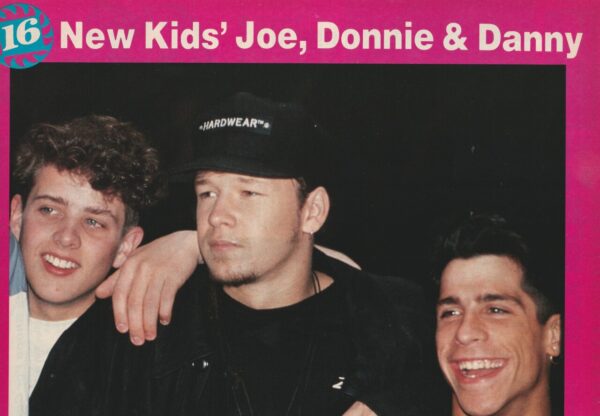 New Kids on the block teen magazine pinup lined up teen idols 16 mag