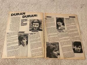 Duran Duran teen magazine pinup clipping Teen Machine Hungry Wolves teen idols