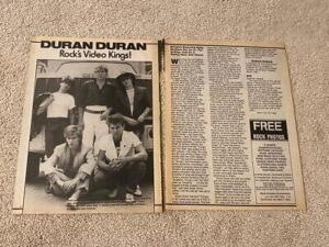 Duran Duran teen magazine pinup clipping Teen Machine Rock Video Teen Beat