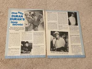 Duran Duran teen magazine pinup clipping intimate look John Taylor Bop teen idol