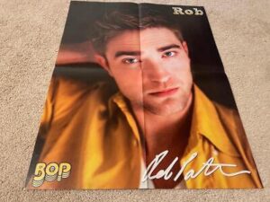 Robert Pattinson Selena Gomez teen magazine poster clippings yellow shirt Bop