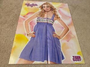 Taylor Swift Selena Gomez teen magazine poster clipping Tiger Beat blue dress