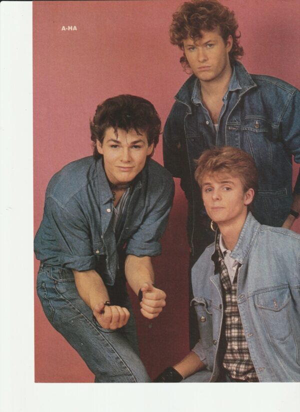 A-ha teen magazine pinup clipping Morten fists jean jackets Teen Machine