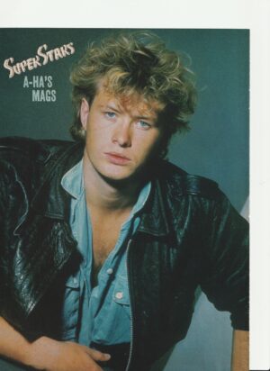 A-ha Morten Harket teen magazine pinup clipping Super Star leather jacket