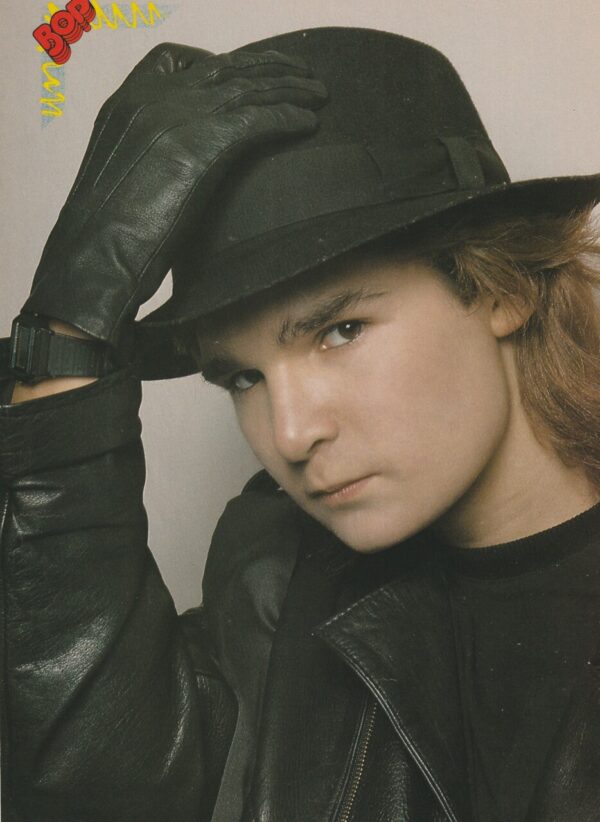 Corey Feldman black shirt hat teen pinup pix