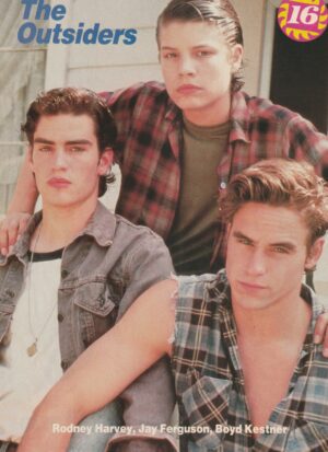 Jay Ferguson Rodney Harvey Boyd Kestner Alyssa Milano teen magazine pinup clipping Outsiders