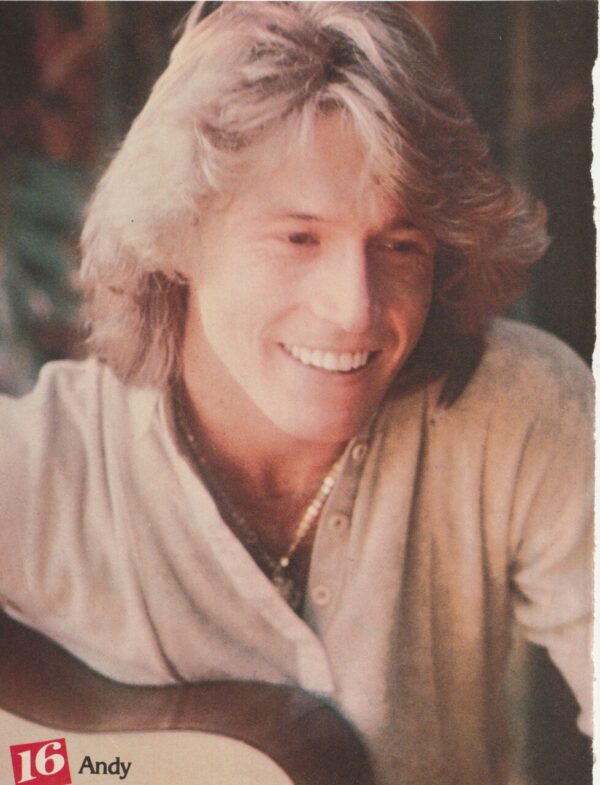 Andy Gibb Peter Barton teen magazine pinup guitar 16 mag pix smiling