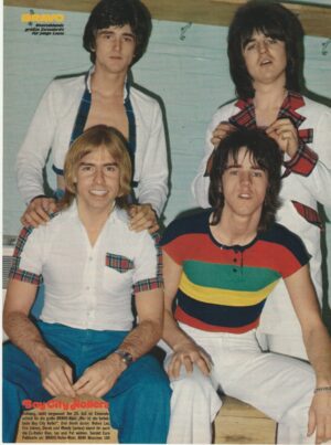 Bay City Rollers teen magazine pinup clipping Bravo white bricks background