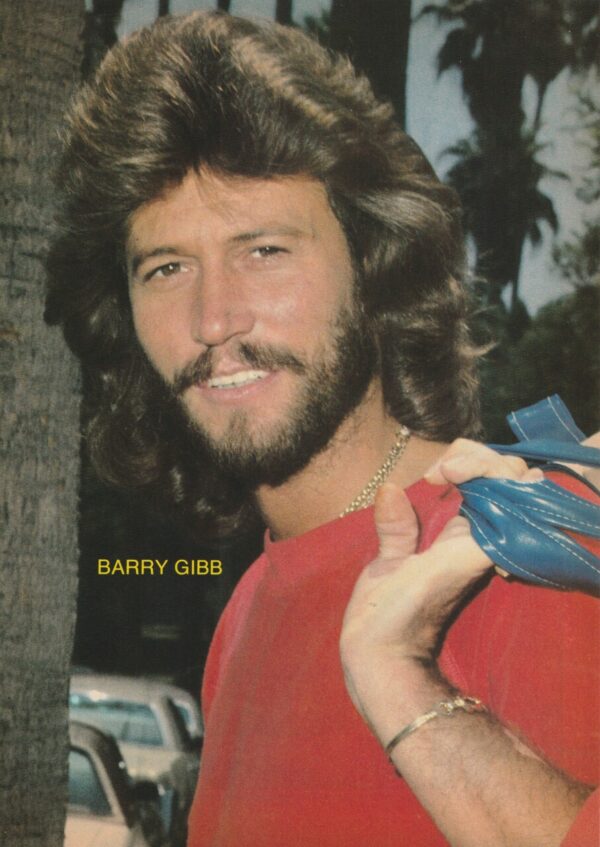 Barry Gibb Bee Gees teen magazine pinup red t-shirt Teen Machine