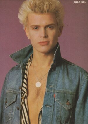 Billy Idol teen magazine pinup open shirt jean jacket Teen Machine