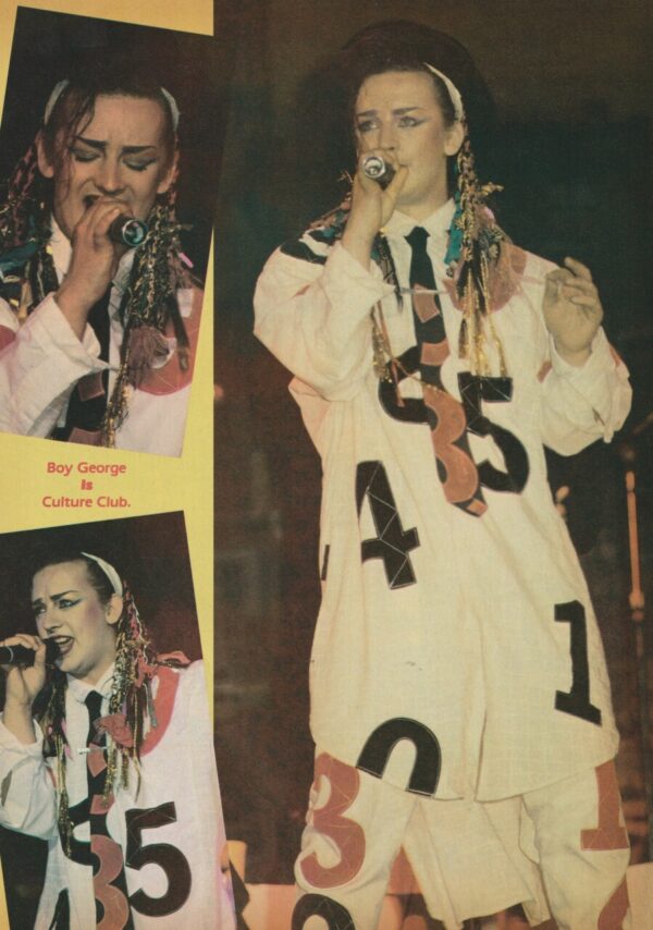 Boy George teen magazine pinup clipping Culture Clue stage pics Teen Beat