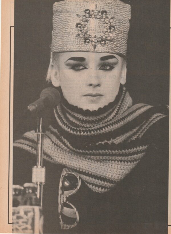 Boy George teen magazine pinup clipping black and white 16 magazine sun glasses