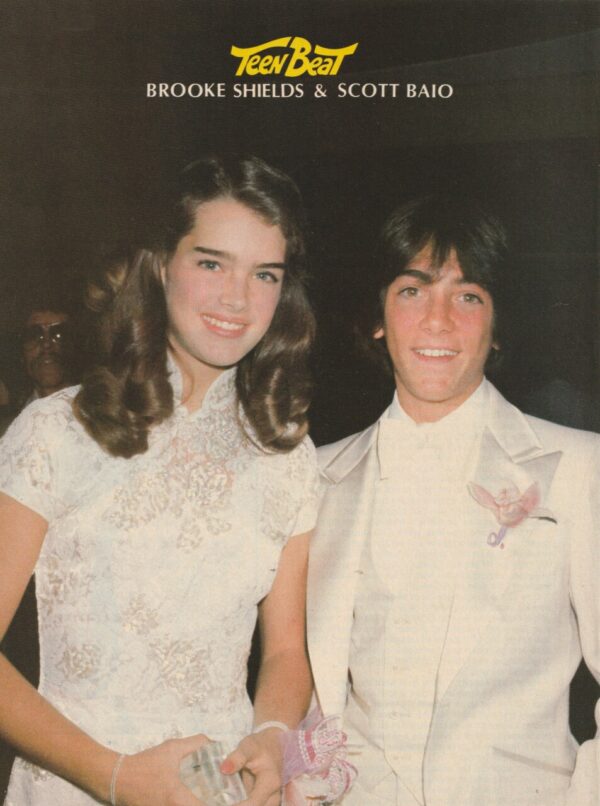 Brooke Shields Scott Baio teen magazine pinup whitedress Teen Beat