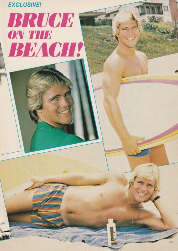 Bruce Penhall teen magazine pinup clipping shirtless beach smooth chest Teen Machine