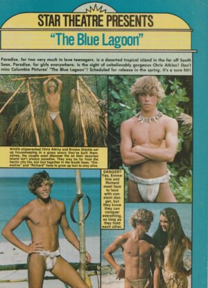 Christopher Atkins teen magazine pinup clipping shirtless Blue Lagoon beach teen idols