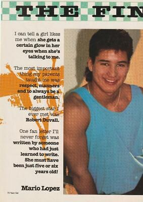 Christian Slater Mario Lopez teen magazine pinup clipping Teen Set muscles facts