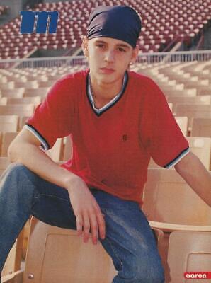 Aaron Carter teen magazine pinup clipping red shirt open legs M RIP pix Bop