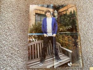 Justin Bieber teen magazine poster clipping double sided twist teen idols Bop