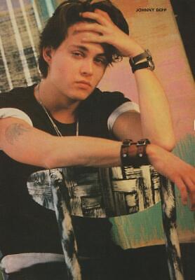 Johnny Depp Jon Bon Jovi teen magazine pinup clipping chair pix 80's sad pose