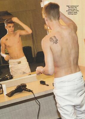 Justin Bieber teen magazine pinup clipping shirtless mirror double sided Twist