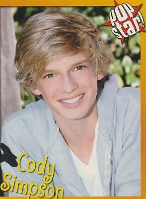 Cody Simpson teen magazine pinup clipping blue sweatshirt Pop Star young boy