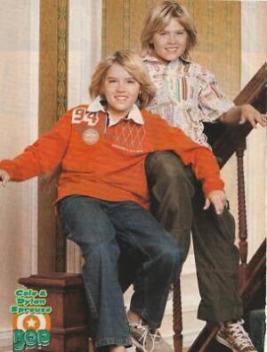 Cole Sprouse Dylan Sprouse teen magazine pinup clipping stairs Bop jeans pix