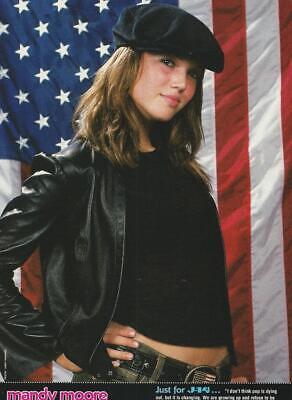 Mandy Moore Sum 41 teen pinup USA flag leather jacket princess of pop clipping