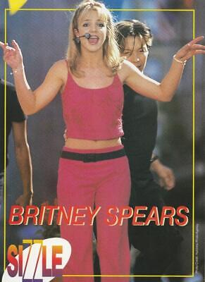 Britney Spears teen pinup pink pants double side clipping pix Dazzle 90's HOT