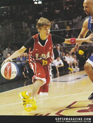 Justin Bieber teen magazine pinup clipping Go Pix basketball dribbling Bop J-14