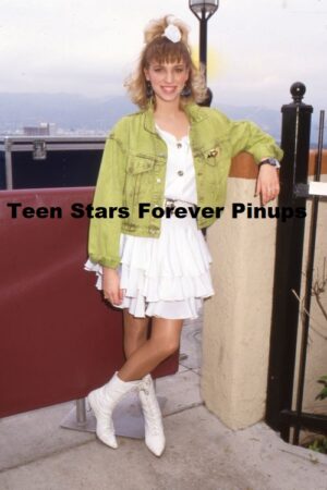 Debbie Gibson 4×6 or 8×10 Photo vintage 80's green jacket skirt teen idols