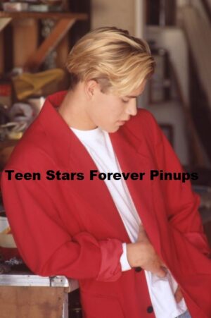 Mark Paul Gosselaar teen magazine photo book red jacket looking down