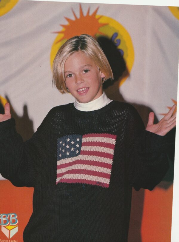 Aaron Carter Hanson teen magazine pinup clipping USA flag Bop