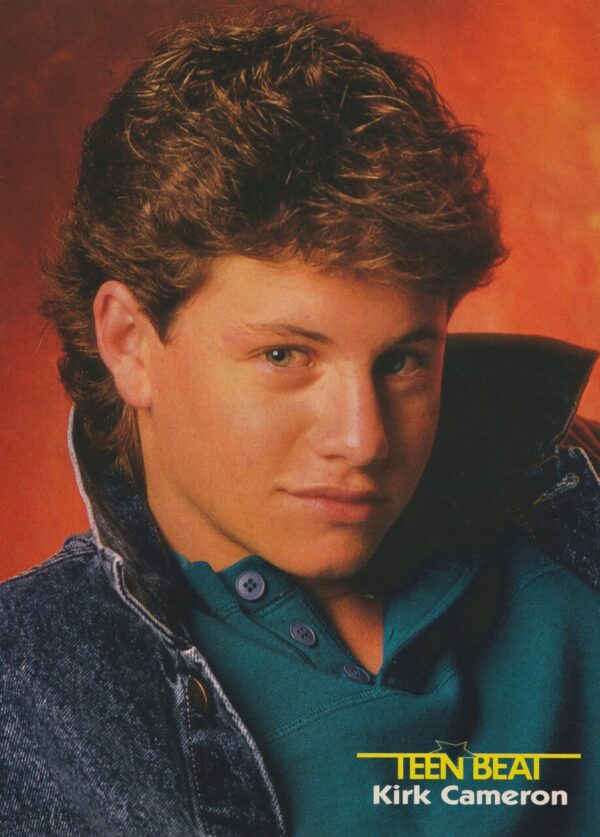 Kirk Cameron jean jacket growing pains 1987 teen pinups celebrity