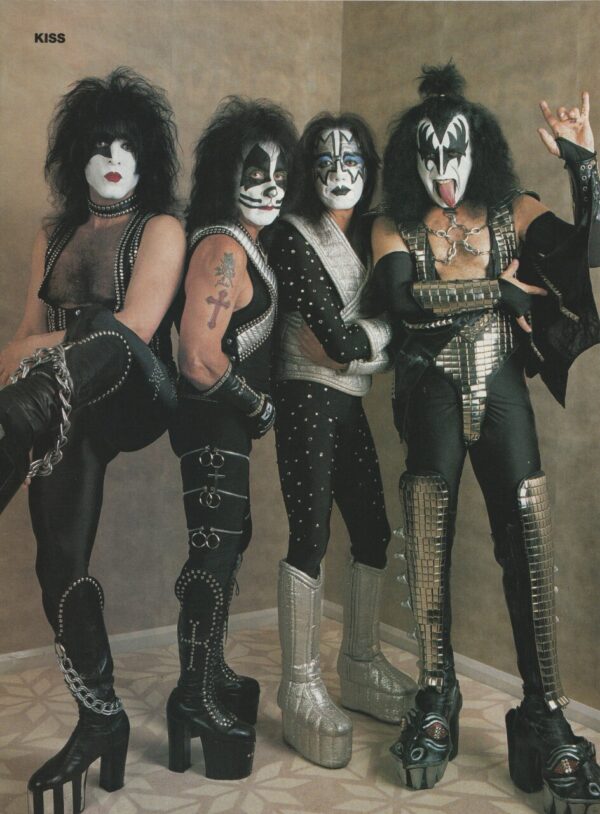 Kiss spandex makeup boots rock band tattoos