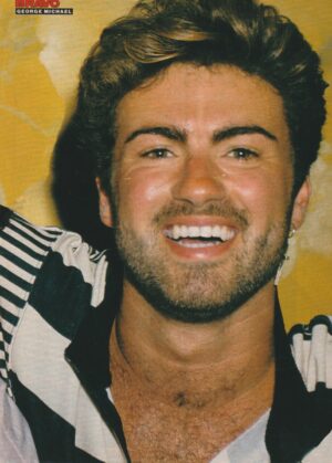 George Michael teen magazine pinup clipping smile cross earing Bravo Wham