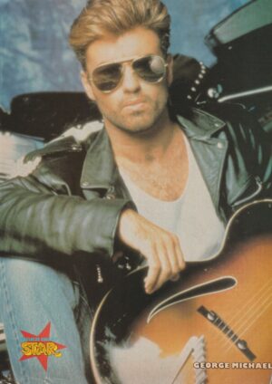 George Michael teen magazine pinup clipping sunglasses Star guitar