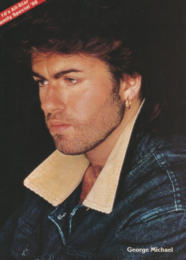 George Michael teen magazine pinup jean jacket side profile view 16 magazine