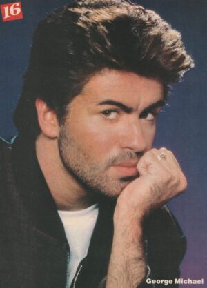 George Michael teen magazine pinup clipping black jacket 16 magazine close up