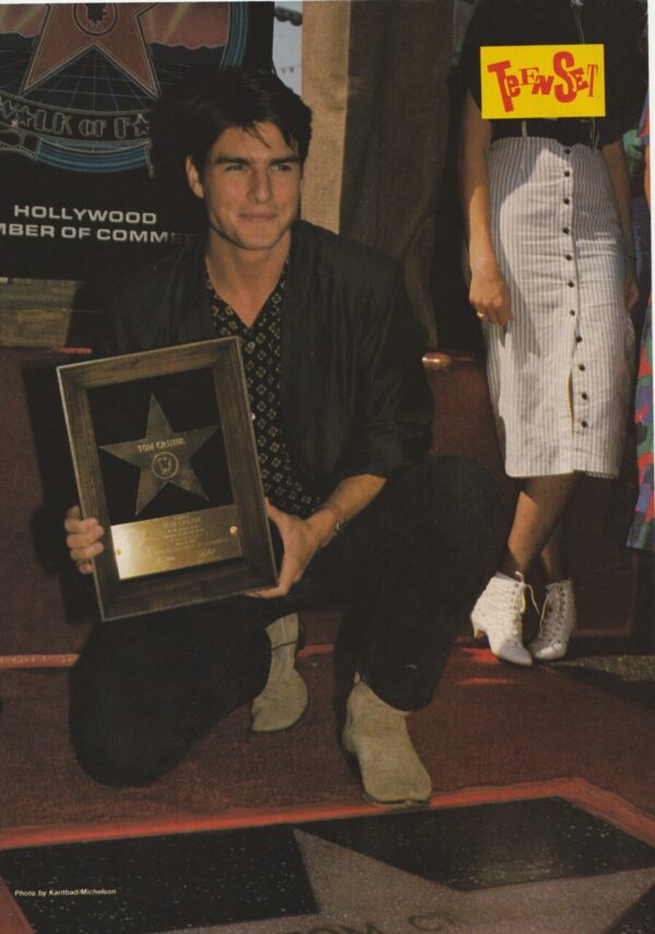 Tom Cruise Hollywood Walk of Fame Star squatting red carpet teen idols