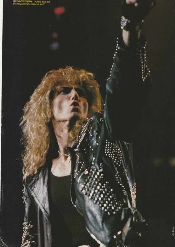 David Coverdale teen magazine pinup clipping leather jacket Japan