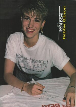 Debbie Gibson signing teen beat t-shirt magazine pinup pix 80's autograph