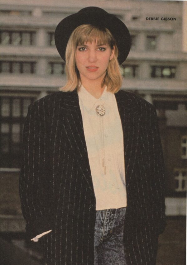 Debbie Gibson teen magazine pinup jeans black jacket Teen Machine