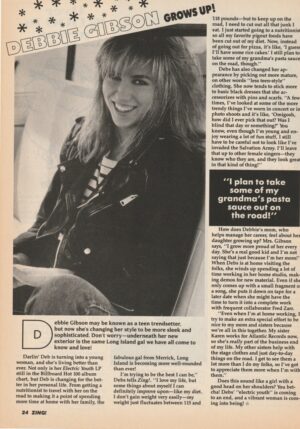 Debbie Gibson teen magazine clipping grows up Zing Rare