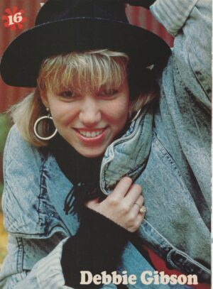 Debbie Gibson teen magazine pinup clipping jean jacket black hat 16 mag