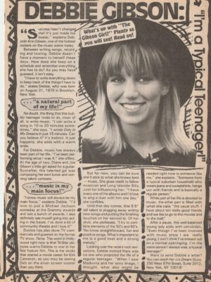 Debbie Gibson teen magazine pix