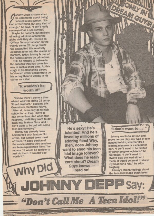 Johnny Depp don't call him a teen idol